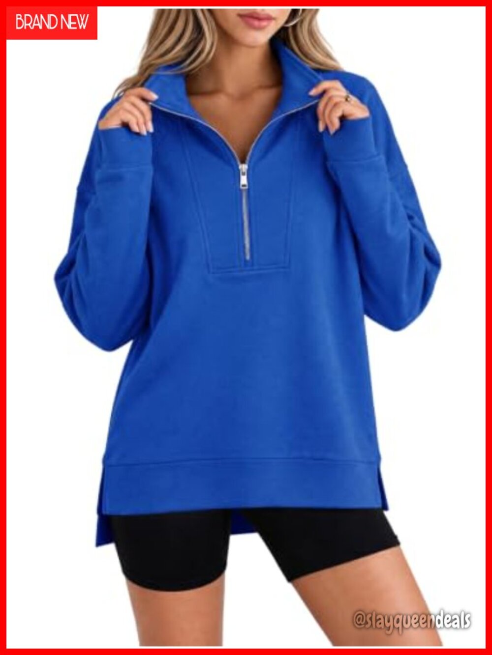 Half Zip Sweatshirt Oversized Pullover Workout Hoodie